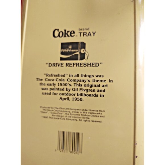 Two Vintage Coca Cola Trays "Drive Refreshed" & "Touring Car" 1990 - Picture 5 of 14